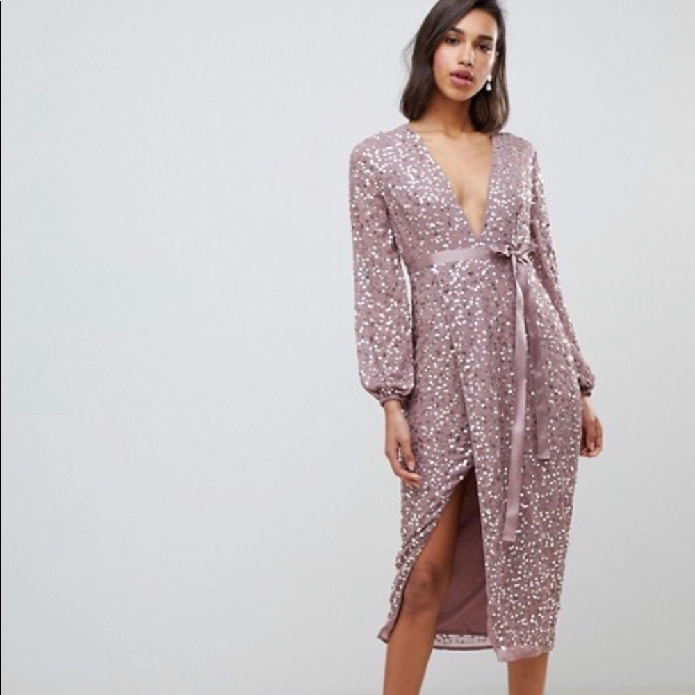 ASOS sequin wrap dress